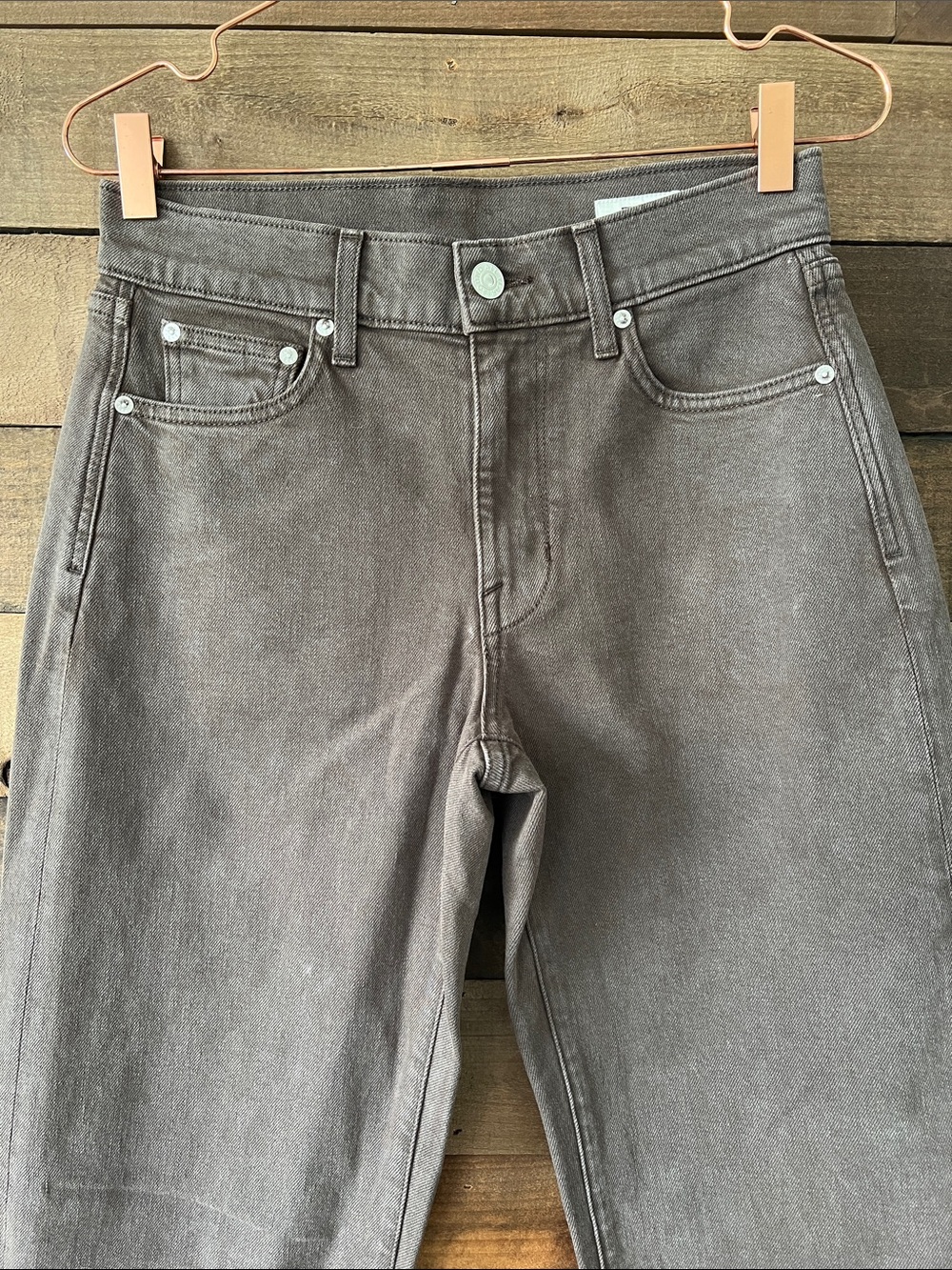 AYR Women's The Getup Barrel Leg Denim Jeans in Cigar Brown Size 24 measures 14โ - Picture 3 of 9